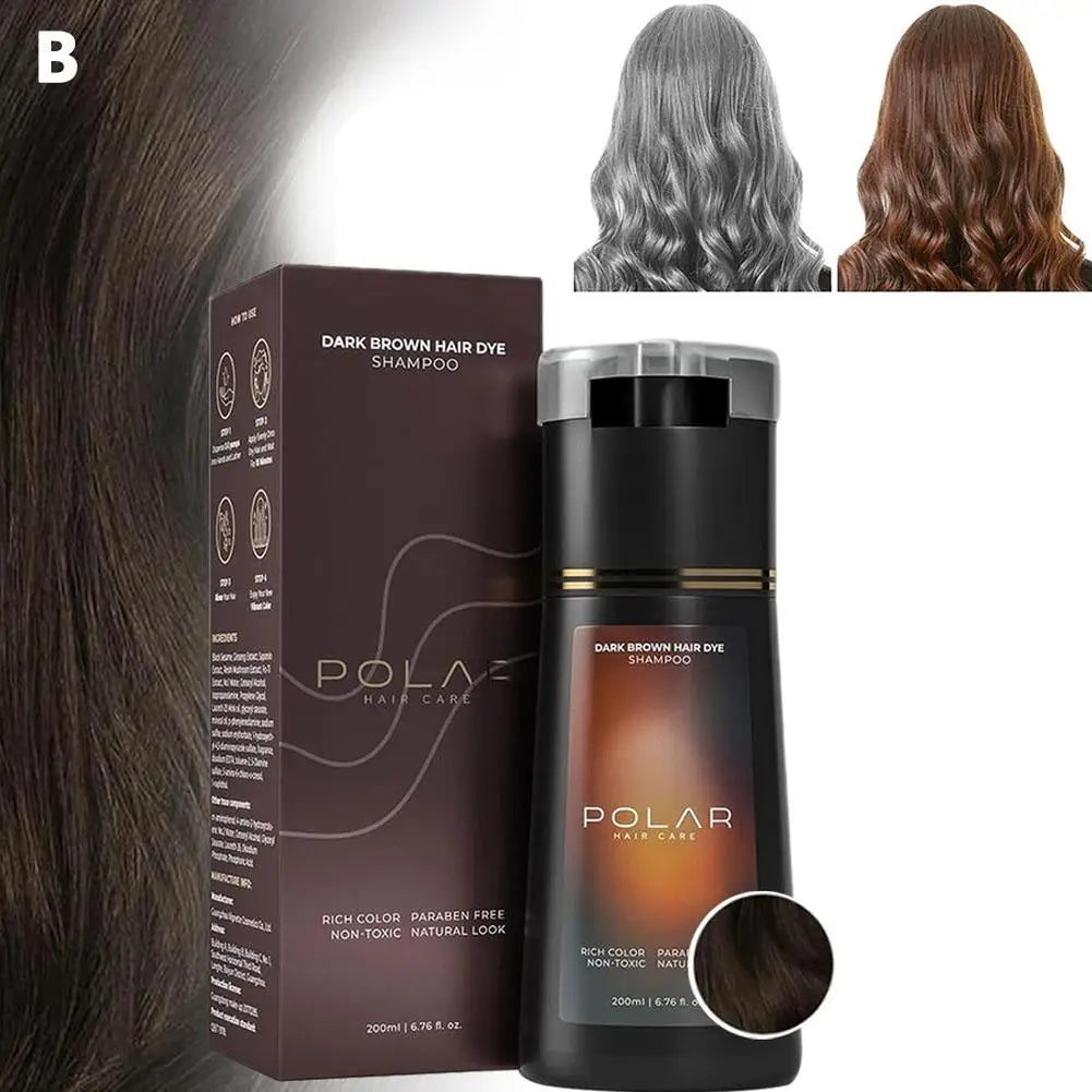 Unisex Natural Semi-Permanent Gray Hair Dye Shampoo 6.8 fl oz