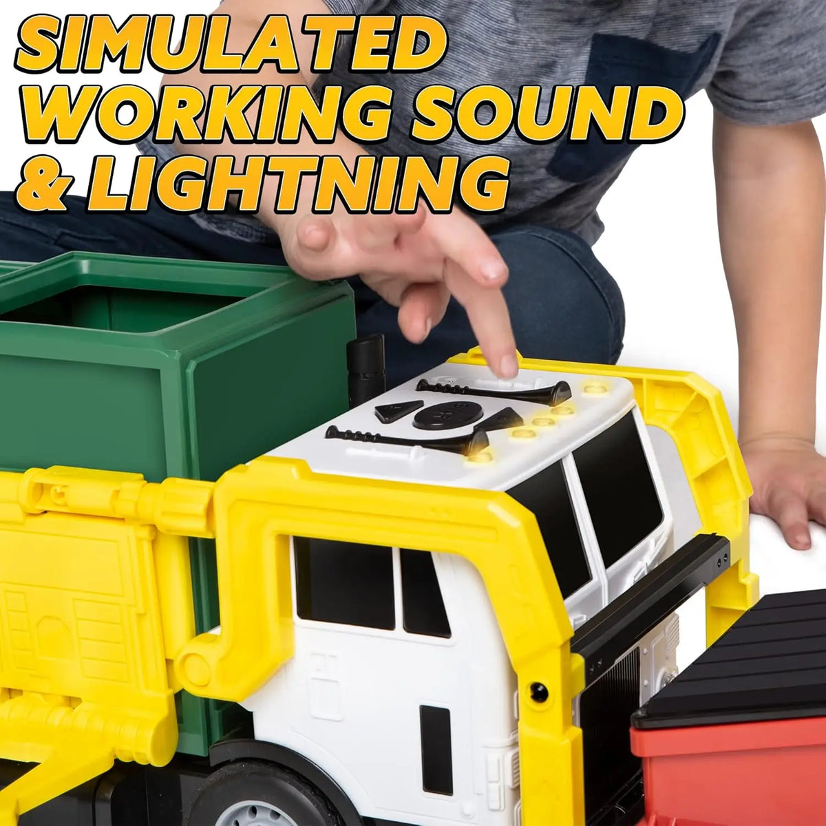Kids Friction Powered Large Garbage Truck Toy Set