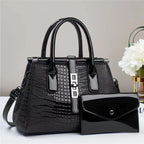 Women's Crocodile Pattern Crossbody Shoulder Tote Bag