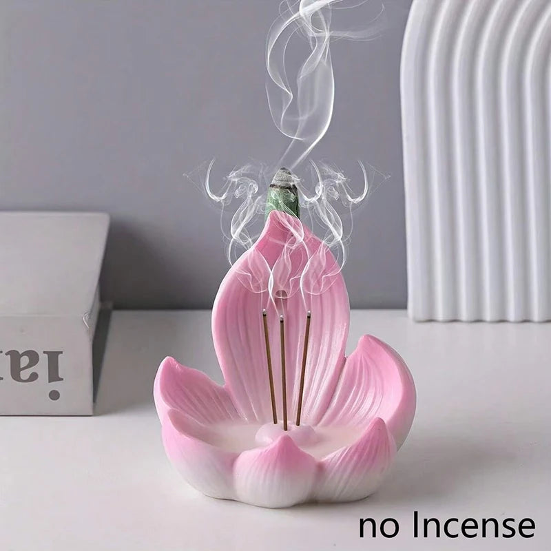 Resin Lotus Incense Burner Plate and Desktop Tabletop Ornament