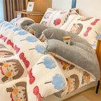 Thick Warm Lamb Fleece Blanket and Soft Milk Fleece Comforter