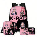 Unisex Fashionable Cartoon Backpack 3-Piece Bag Set