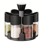 Rotating Spice Rack and Countertop Seasoning Organizer with 6 Jars
