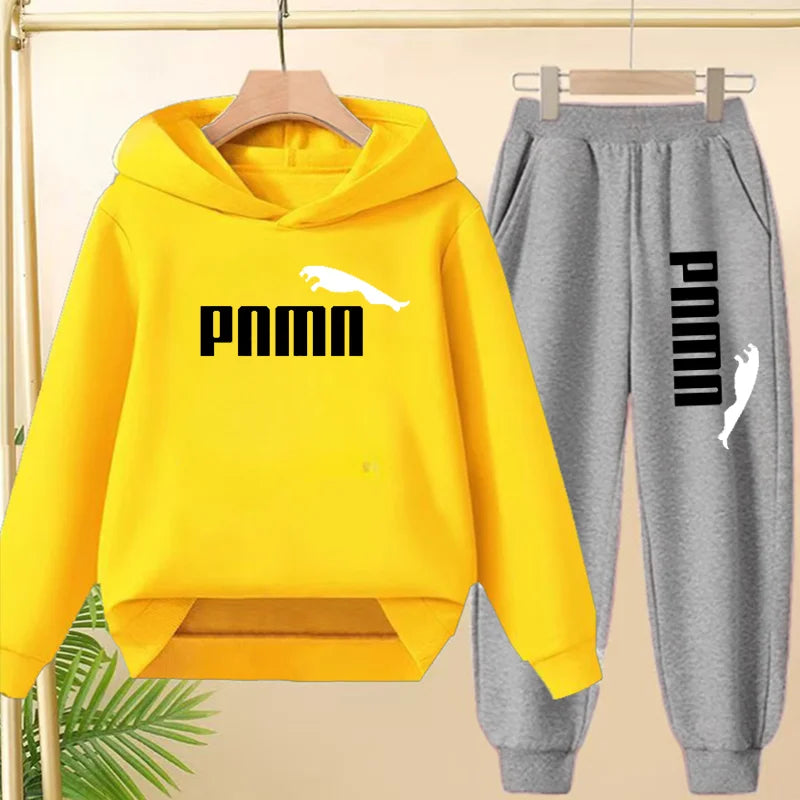 Kids' Letter Printed Hoodie Pants Two-Piece Set
