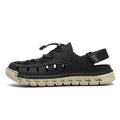 Men's Leather Breathable Outdoor Sandals Lightweight Elastic Strap Summer Beach