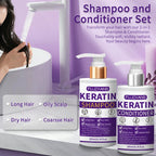 Keratin Shampoo and Conditioner Set Smooth Frizzy Hair 6.8 fl oz Each TSR57T-B1B2