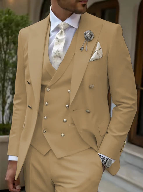Men's Solid Color Lapel Short Sleeve Zipper Trouser Suit