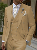 Men's Solid Color Lapel Short Sleeve Zipper Trouser Suit