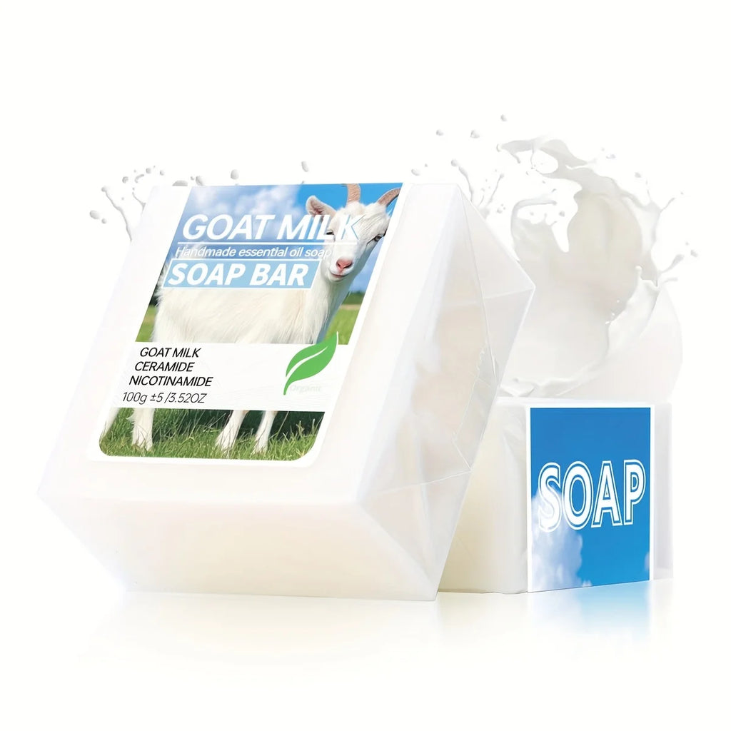 Unisex Goat Milk Ceramide Cleansing Soap Bar 2-Pack