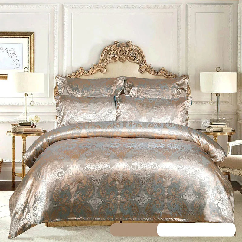 European Satin Jacquard Duvet Cover and Smooth Bedding Set