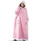 Unisex Oversized Long Flannel Blanket Hoodie Sweatshirt