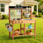 Kids Wooden Outdoor Mud Pretend Play Kitchen Toy Set WHXXX