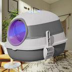 Enclosed Folding Cat Litter Box and Portable Toilet Pan