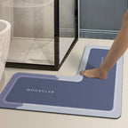 L-Shaped Diatomaceous Earth Non-Slip Absorbent Bathroom Shower Mat