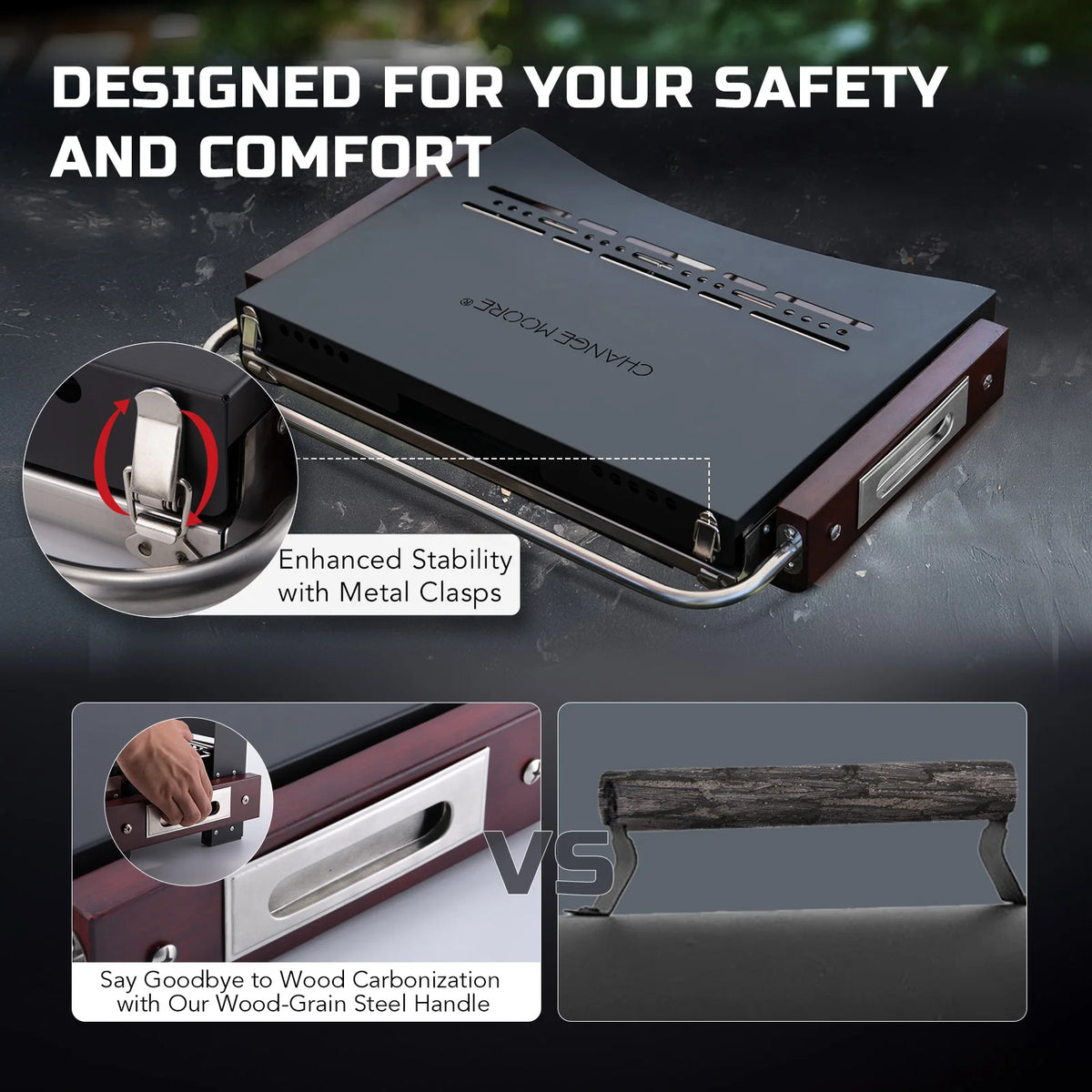 Folding Camping BBQ Grill and Stainless Steel Portable Charcoal Oven