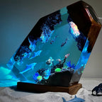 Marine Whale Luminous Micro-Landscape Desktop Resin Figurine