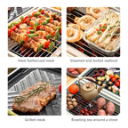 Portable Charcoal Barbecue Grill and Dual-Side Camping Stove