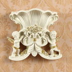 European Resin Angel Wall Vase and Planter Mural Ornament