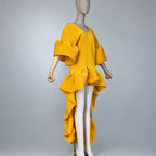 Women's Pleated Solid Kaftan Maxi Dress