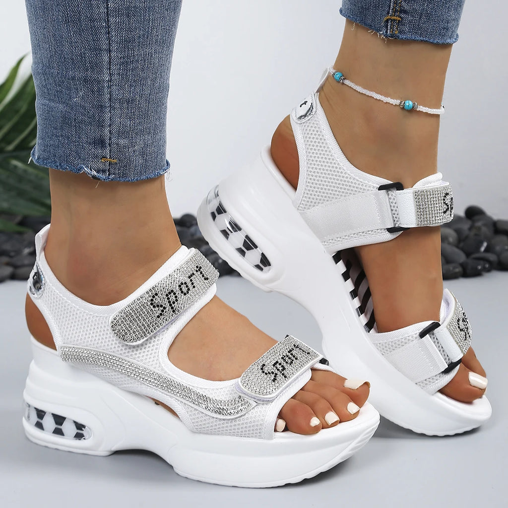 Women's Round Toe Thick Sole Wedge Sandals Casual Summer Shoes