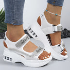 Women's Round Toe Thick Sole Wedge Sandals Casual Summer Shoes