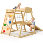 Kids 6 in 1 Wooden Indoor Jungle Gym Slide Climber Playset Toy Set
