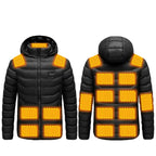 Men's Warm USB Electric Heated Hooded Winter Parka Coat 12