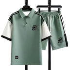 Men's Casual Printed Short Sleeve T-Shirt and Shorts Two Piece Set