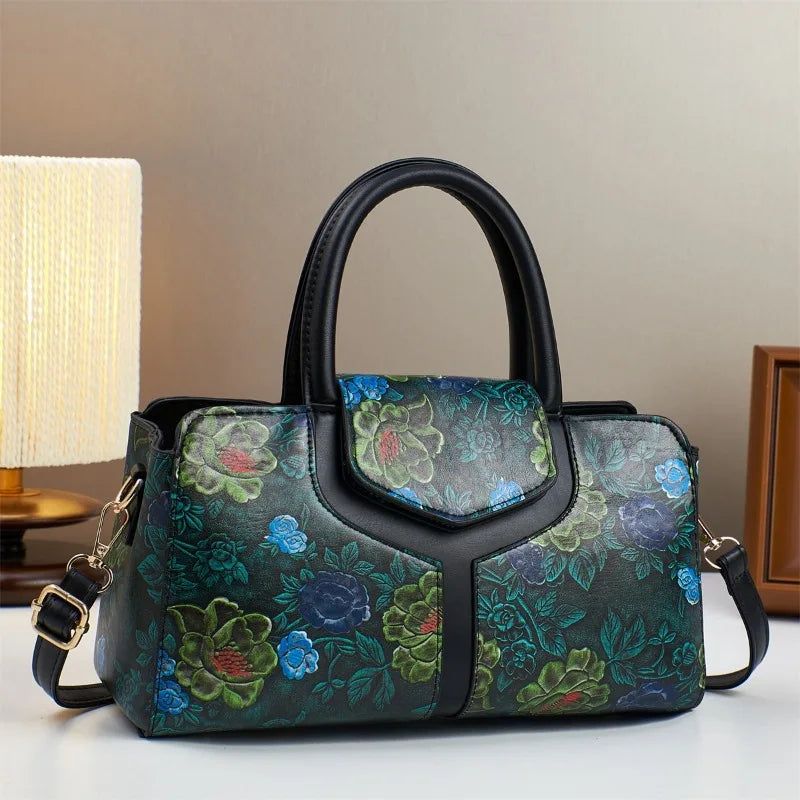 Women's Large Capacity PU Leather Boston Shoulder Crossbody Bag