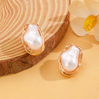 Women's Fashion Baroque Imitation Pearl Torque Necklace Jewelry Set