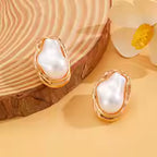 Women's Fashion Baroque Imitation Pearl Torque Necklace Jewelry Set
