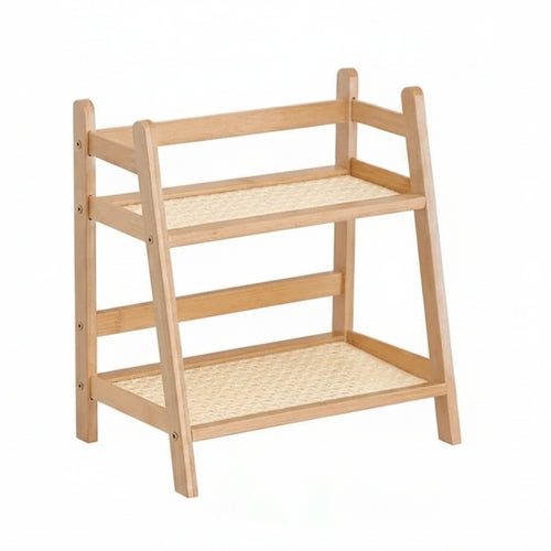 2 Layer Bamboo Countertop Organizer and Multipurpose Storage Shelf