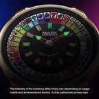 Men's Full Color Rotatable Dial Quartz Watch with Luminous Wheel
