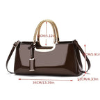 Women's Glossy Patent PU Leather Shoulder Handbag
