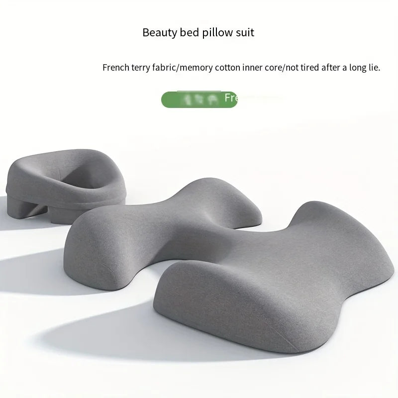 Ergonomic Contoured Massage Pillow for Face and Body Support