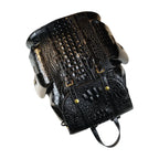 Unisex Fashion Genuine Leather Crocodile Pattern Travel Backpack