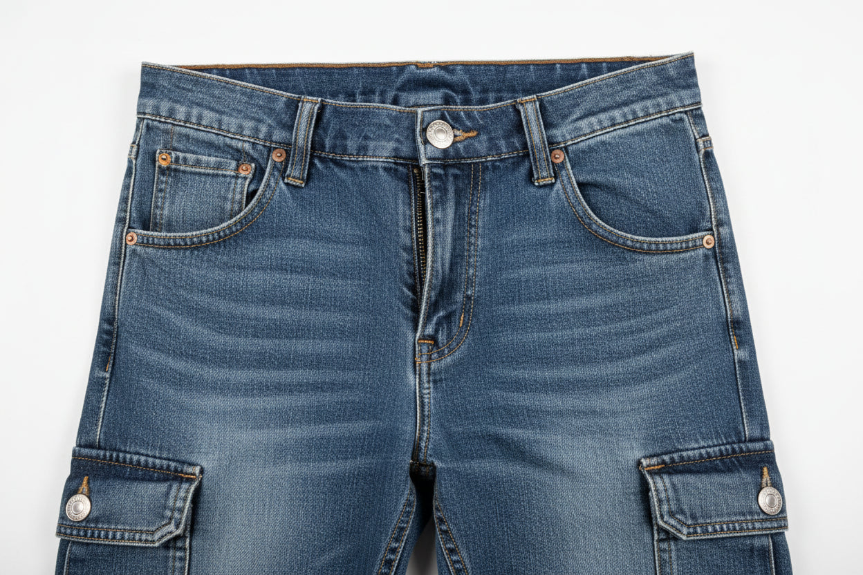 Straight Denim Pants High-Waisted Hollow Out Distressed Women