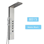 LED Rainfall Shower Panel Tower System with Massage Jets