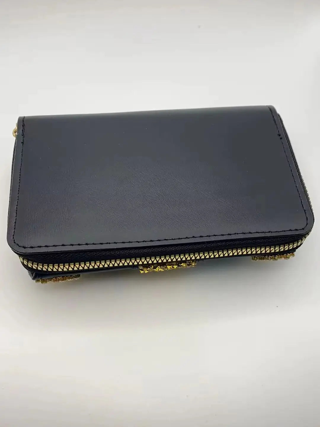 Rhinestone Embellished Women's Two-Layer Folding Wallet with Coin Purse