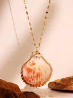 Women's Fashion Retro Gold-Tone Shell Layered Pendant Necklace