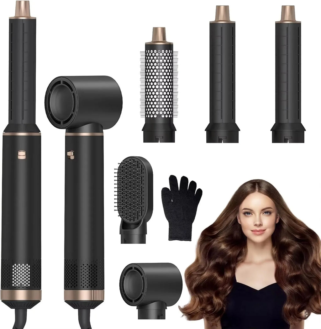 5-in-1 Hair Dryer Brush Negative Ion Air Styler Curler Set