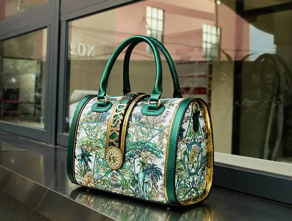 Women's Microfiber Synthetic Leather Boston Handbag