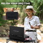 Folding Camping BBQ Grill and Stainless Steel Portable Charcoal Oven