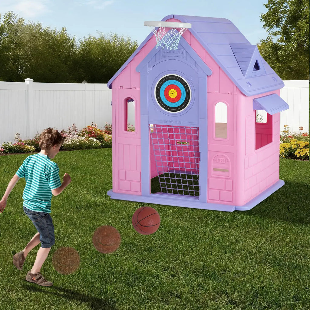 Kids 5 in 1 Sports Activity Cottage Playhouse Toy Set