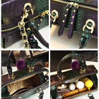 Women's Snake Pattern Genuine Leather Shoulder Crossbody Bag