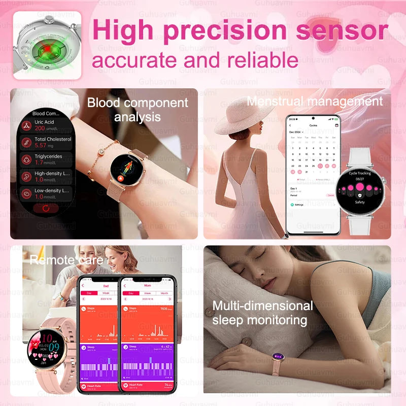 Women's 1.32 Inch AMOLED Screen Luxury Diamond Smartwatch