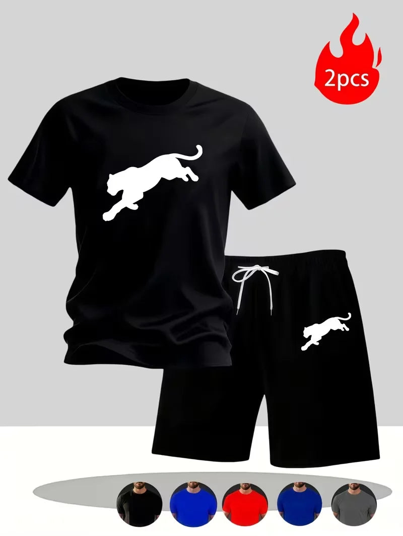 Men's Casual Summer T-Shirt and Shorts Suit Set