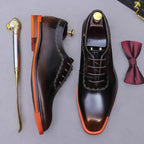 Men's Genuine Leather Low Top Dress Derby Oxfords