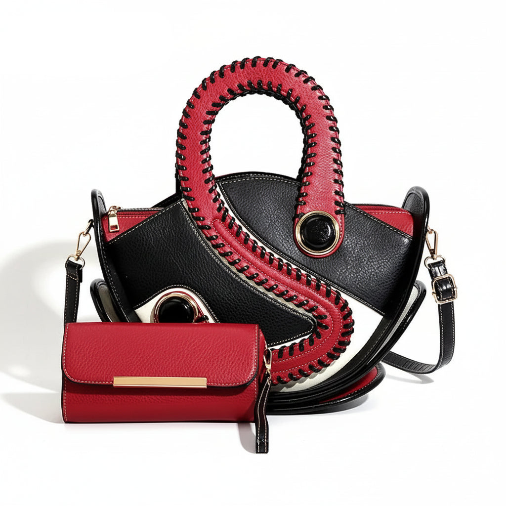 Women's Large Capacity Leather Top Handle Crossbody Bag