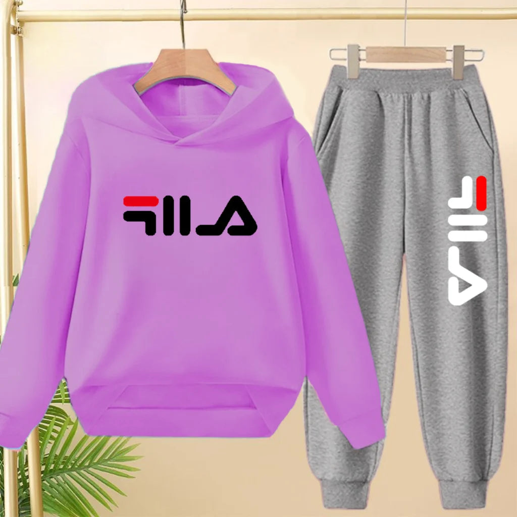 Kids' Pullover Hoodie Sweatshirt Pants Two-Piece Set